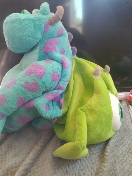 Disney Parks Monsters Inc Sully and Mike Reversible Plush 24 inches